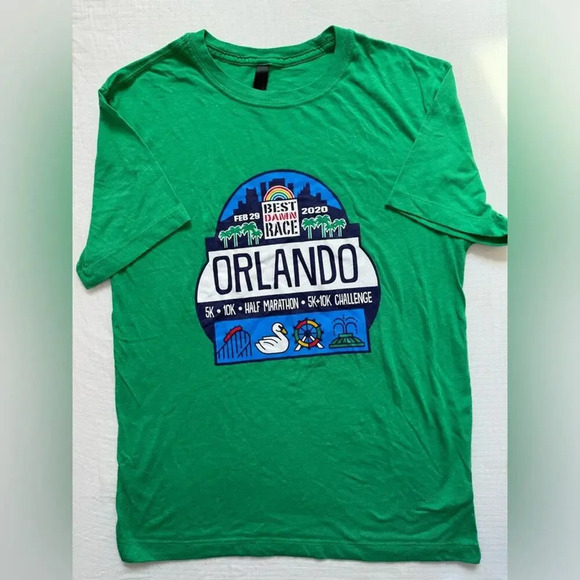 Orlando Half marathon green T-shirt Men short sleeves size M - Picture 1 of 7